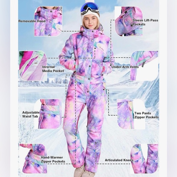 Bluemagic Womens Snowsuit One Pieces Ski Suits Jumpsuits Colorful Coveralls - Picture 5 of 12